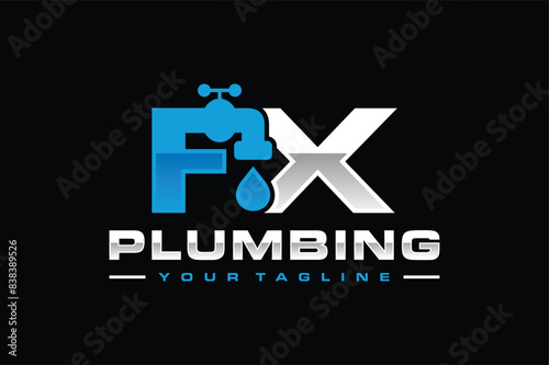 letter FX plumbing logo