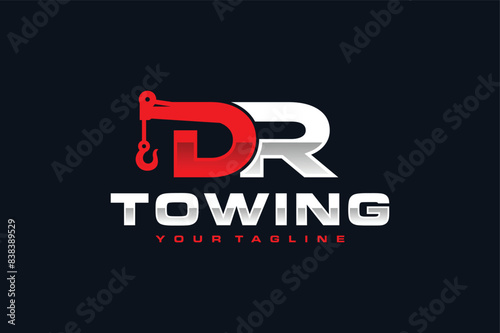 letter DR towing logo