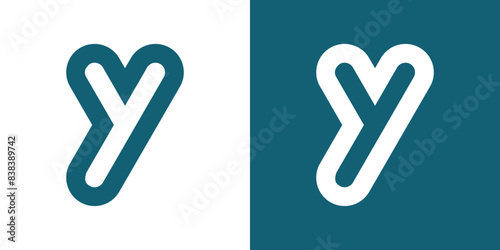 Letter Y logo design with creative concept. Premium Vector