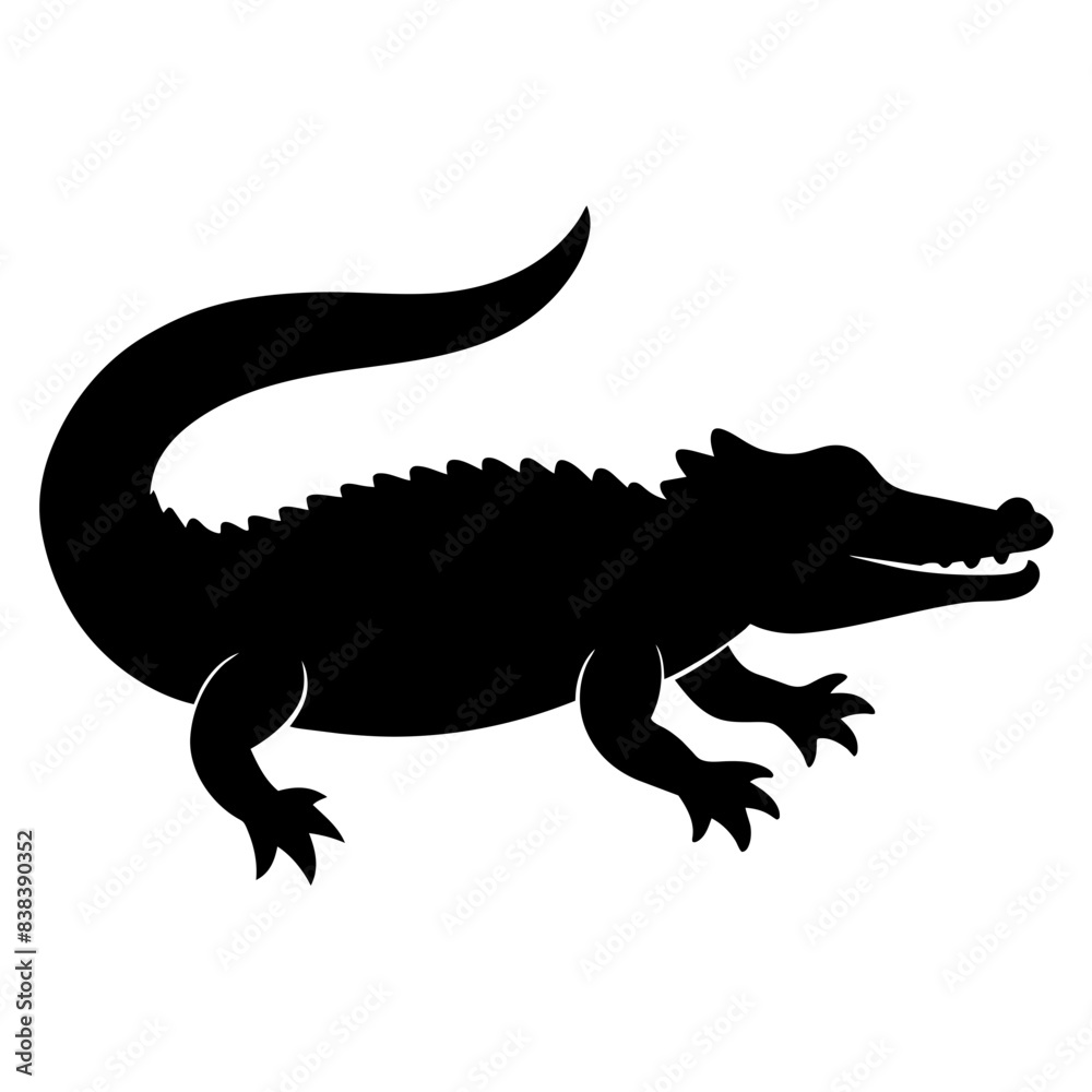 silhouette crocodile isolated on white silhouette crocodile isolated on white