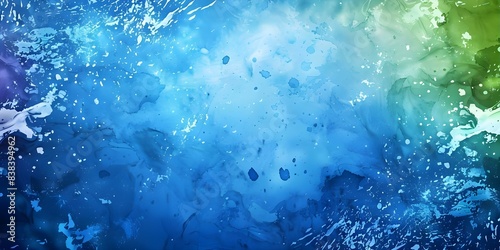 Fototapeta Naklejka Na Ścianę i Meble -  Colorful watercolor painting background with blue and green splashes and textures. Concept Watercolor painting, Colorful background, Blue splashes, Green textures,