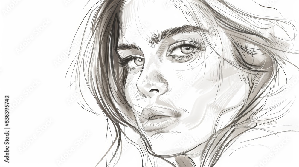 Stylish Female Portrait Illustration for Fashion Design Generative AI Stylish Female Portrait Illustration for Fashion Design Generative AI