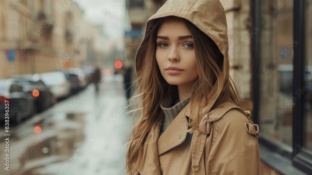Fototapeta premium Casual Winter Fashion for Young Women Generative AI