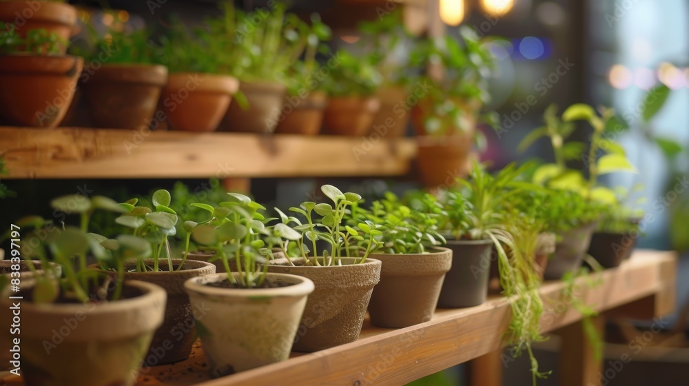 Microgreens in Small Pots for Home Decor Generative AI Microgreens in Small Pots for Home Decor Generative AI