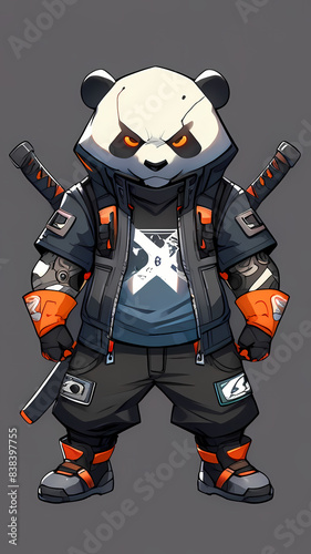 MECHA PANDA TECHWEAR CHARACTER ILLUSTRATION  © Isamu