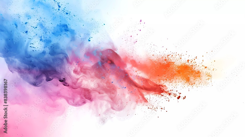 abstract art using paint powder against a white background abstract art using paint powder against a white background