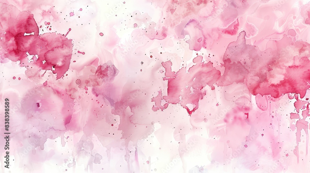 Fototapeta premium Pink watercolor background, color splash, Wallpaper, abstract, card, poster, design, cover, invitation.