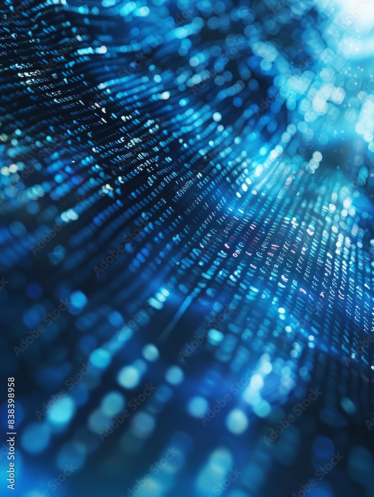 abstract blue matrix digital cyberspace background 3d render illustration, Abstract blue digital background. Big data visualization, AI Generated hyper realistic abstract blue matrix digital cyberspace background 3d render illustration, Abstract blue digital background. Big data visualization, AI Generated hyper realistic