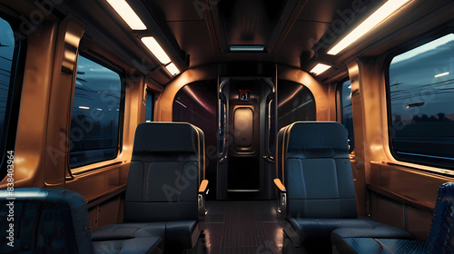 Background with a theme of interior view of train passenger seats