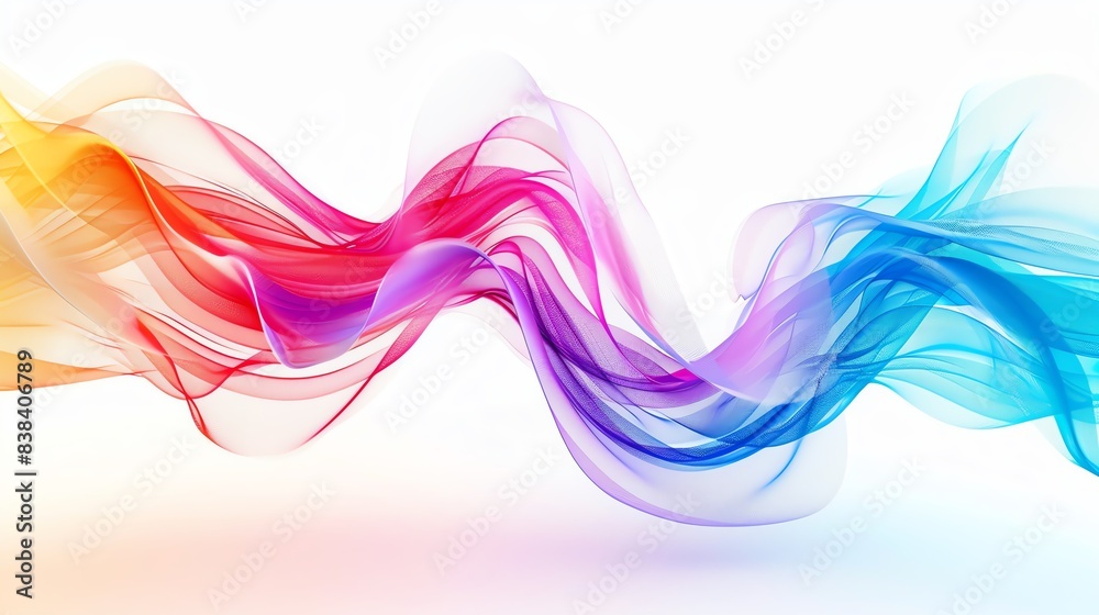 Colorful abstract wave illustration with vibrant gradient flow, creating a dynamic sense of motion and energy on a white background. Colorful abstract wave illustration with vibrant gradient flow, creating a dynamic sense of motion and energy on a white background.