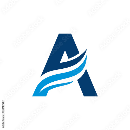 Letter A wave logo can be used for icon, logo and etc.