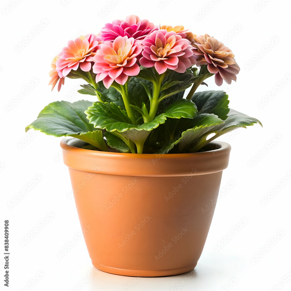 Flower in a pot isolated on white background Flower in a pot isolated on white background