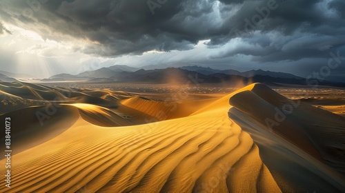 Sahara - Beauty of dunes in the Sahara Desert in Morocco  Africa.