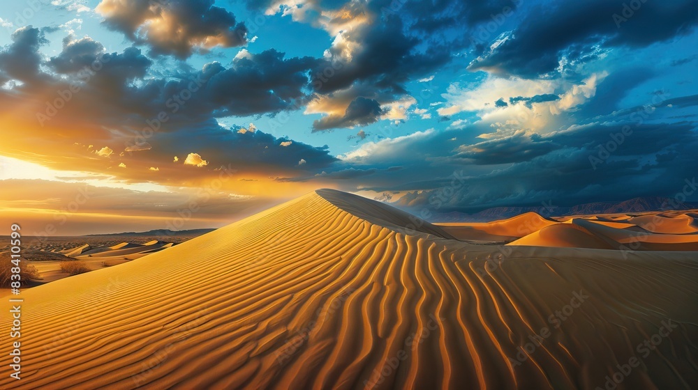 Sahara - Beauty of dunes in the Sahara Desert in Morocco, Africa.