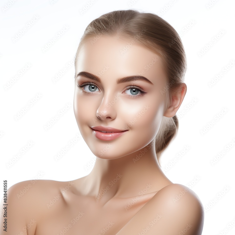 Portrait of a beautiful young woman bright skin on studio background Portrait of a beautiful young woman bright skin on studio background