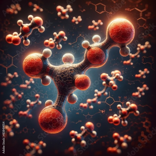 Close-Up of Testosterone Molecule Biochemical Art