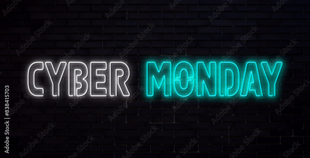 Cyber monday sale neon signs vector. Design template neon sign Cyber monday sale neon signs vector. Design template neon sign