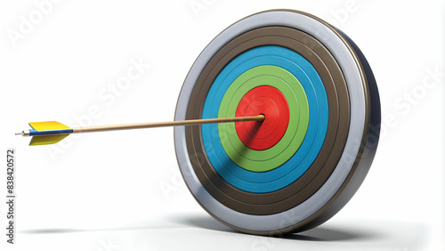 Target with arrow isolated on white background