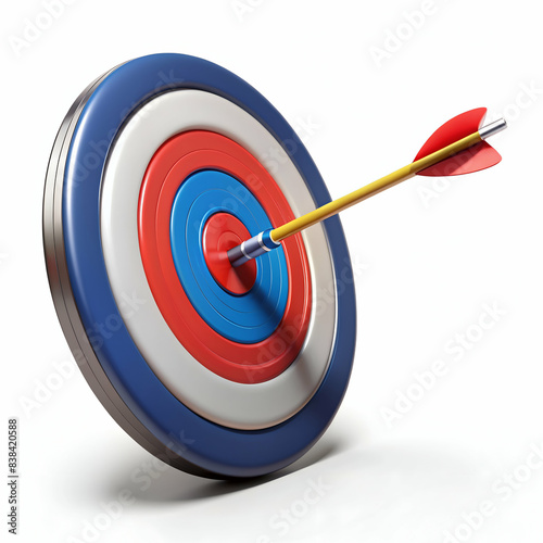 Target with arrow isolated on white background