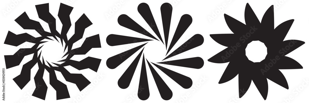 Obraz premium Set of sunburst. Vintage sunburst line icons. Elements for logo, tag, emblem, banner. Vector illustration.