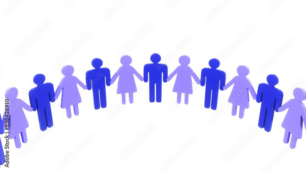 Women and men holding hands on a white background, loop animation. Unity, Partnership Concept Women and men holding hands on a white background, loop animation. Unity, Partnership Concept