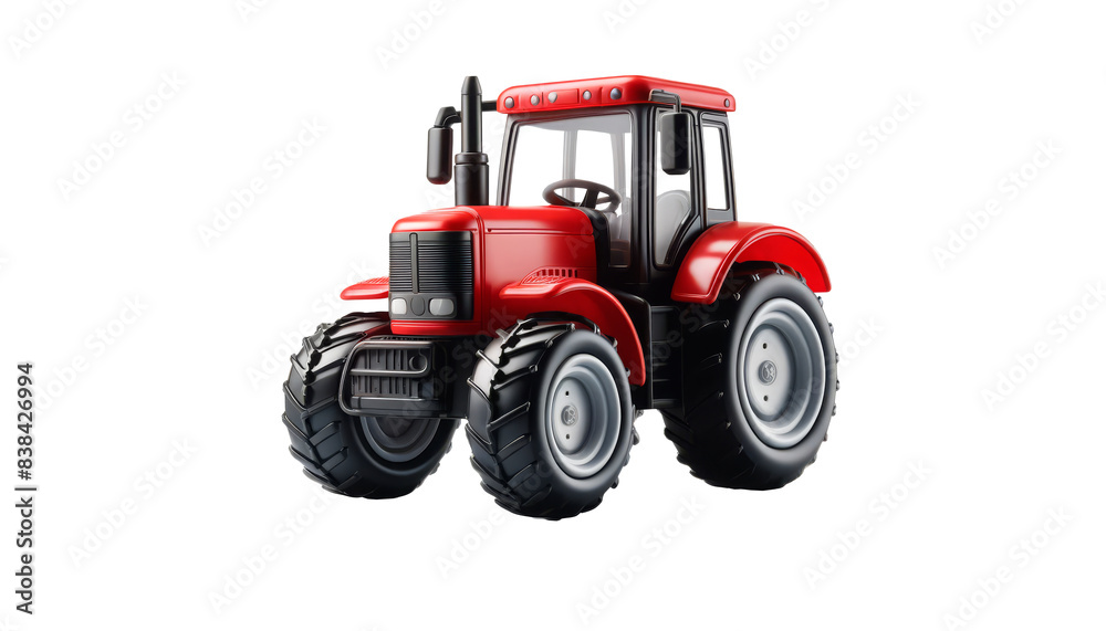Red toy tractor on a white background. Ideal for farm-themed toys, educational materials, and projects. Premium PNG format with a transparent background. Red toy tractor on a white background. Ideal for farm-themed toys, educational materials, and projects. Premium PNG format with a transparent background.