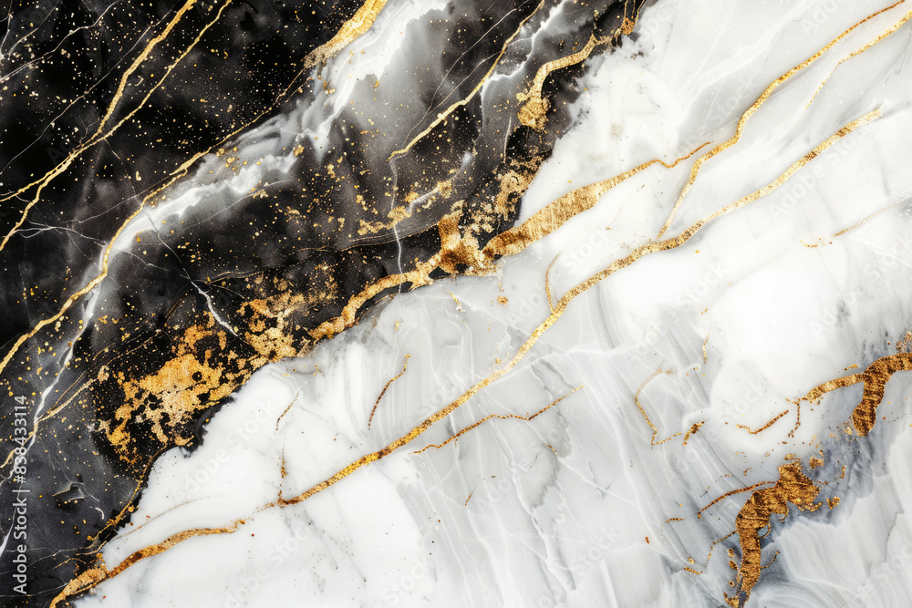 Beautiful marble background or texture with gold decorations
