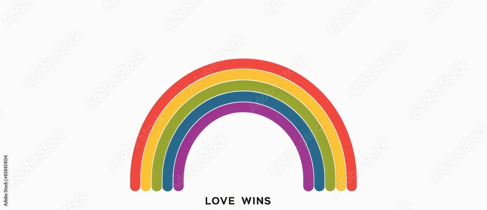 Obraz premium A minimalist rainbow logo featuring the words 