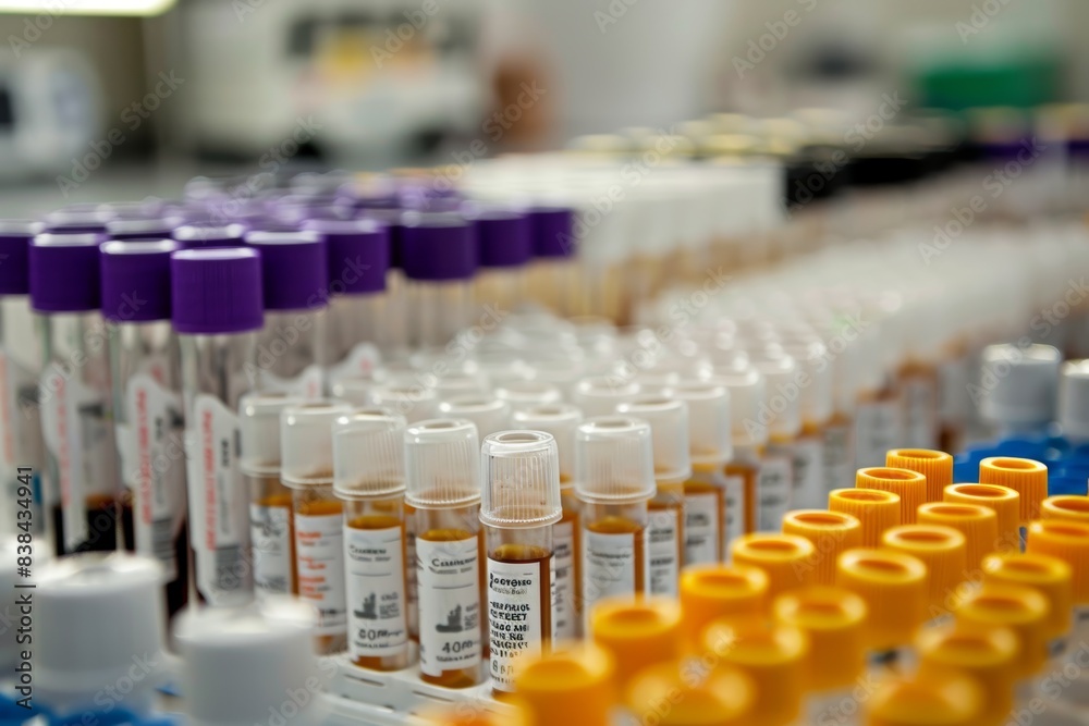 Organized Clinical Laboratory with Test Tubes and Vials for Doping Tests - Brightly Lit Environment Organized Clinical Laboratory with Test Tubes and Vials for Doping Tests - Brightly Lit Environment