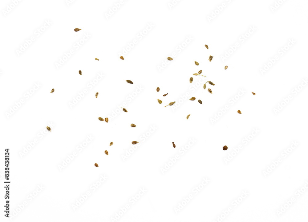Obraz premium Pile of of dried anise seed (aniseed) isolated on white background. 