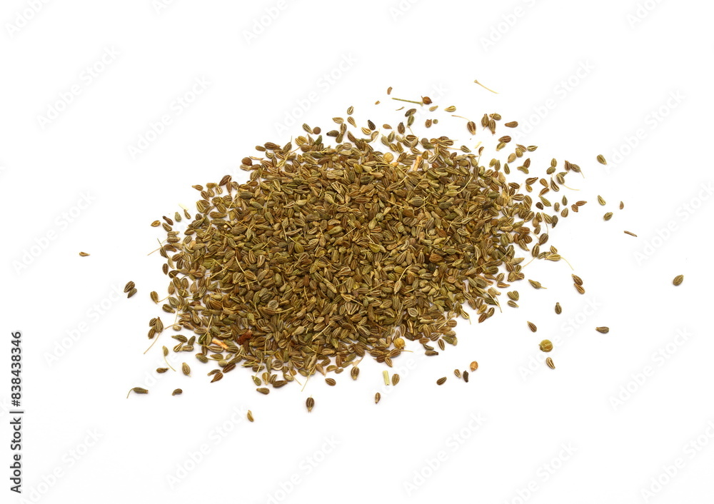 Pile of of dried anise seed (aniseed) isolated on white background. Pile of of dried anise seed (aniseed) isolated on white background.