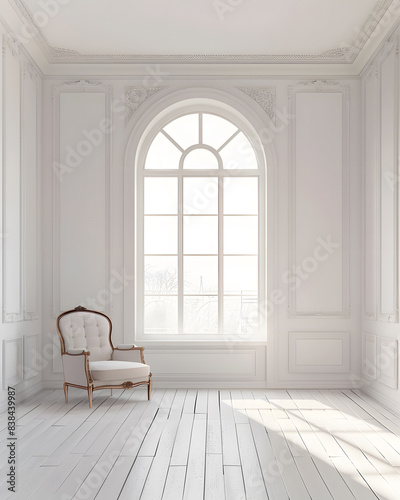 Empty modern room Interior with chair mock up