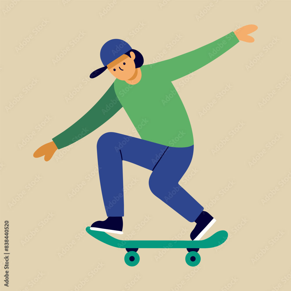 Fototapeta premium Skateboarding man illustration