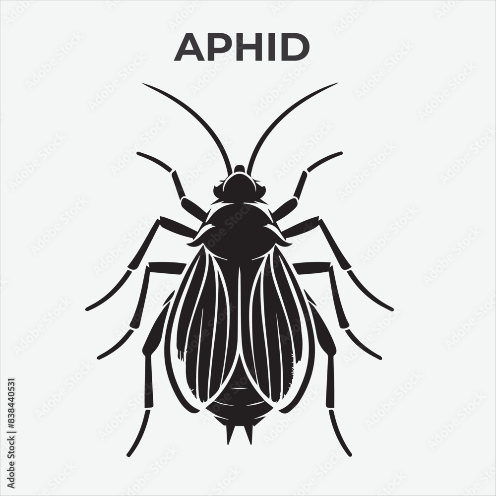 A Clear and Bold Aphid Silhouette for Versatile Applications. Vector Illustration A Clear and Bold Aphid Silhouette for Versatile Applications. Vector Illustration