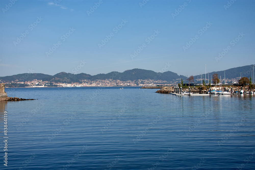 Fototapeta premium The Vigo estuary seen from the populous Villa de Bouzas