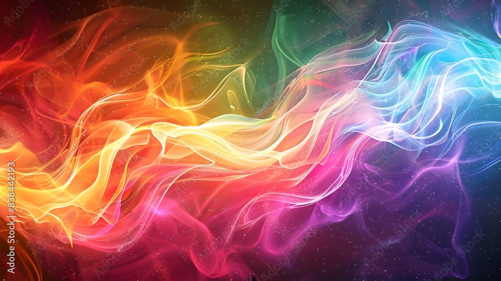 Obraz premium Colorful energy waves abstract art