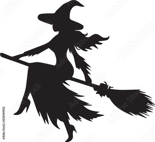 Witch for halloween silhouette vector EPS