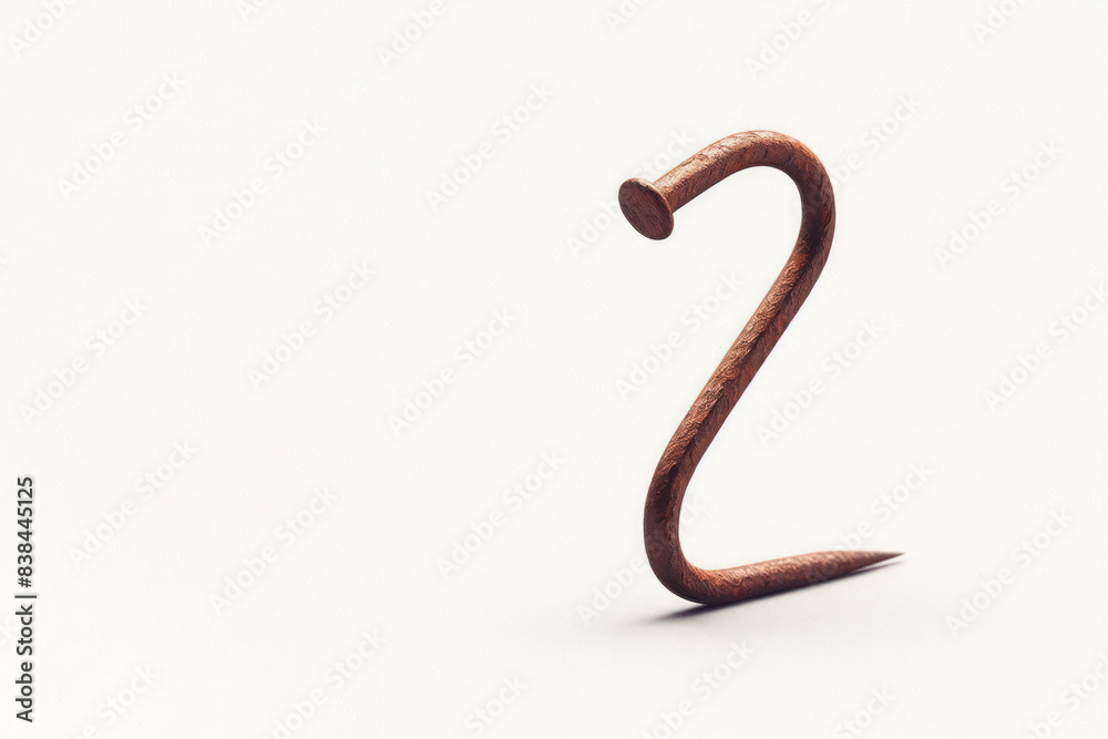A crooked, rusty nail. Space for text. A crooked, rusty nail. Space for text.