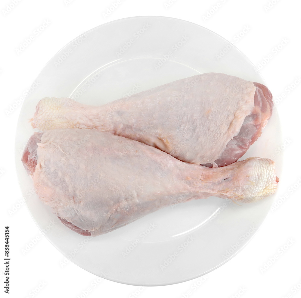 Raw turkey leg, drumsticks isolated on white Raw turkey leg, drumsticks isolated on white