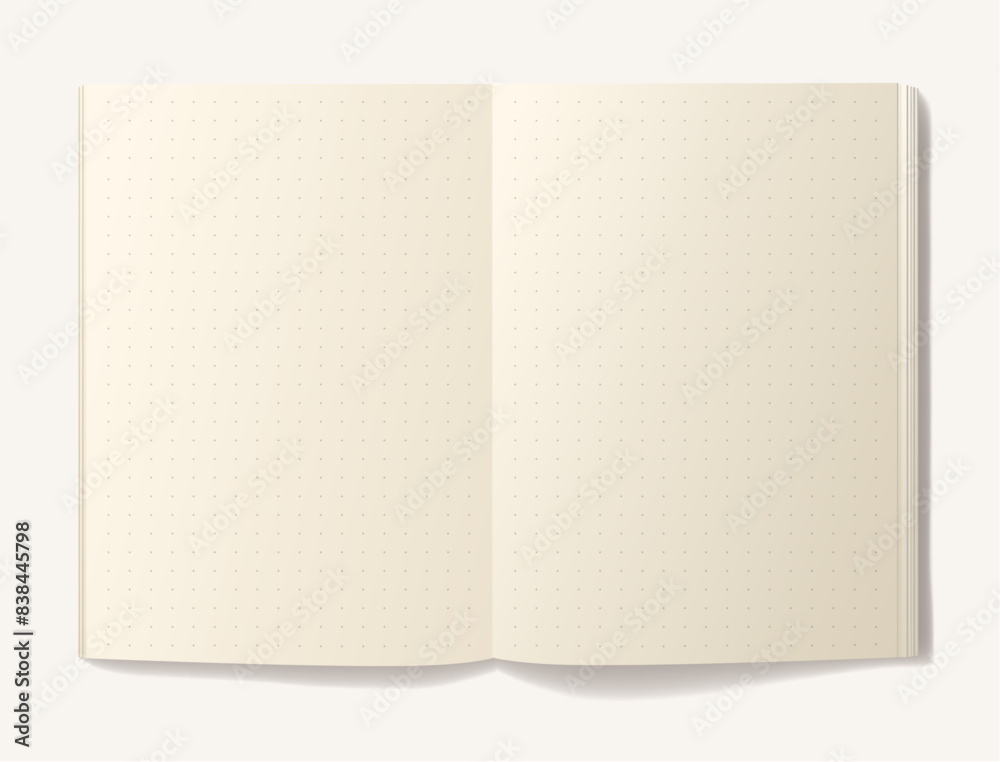 dotted beige pages old realistic notebook with shadow dotted beige pages old realistic notebook with shadow