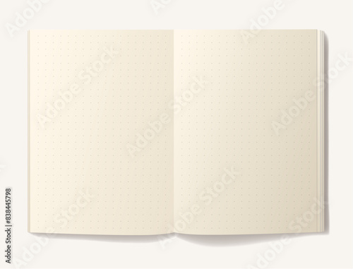dotted beige pages old realistic notebook with shadow
