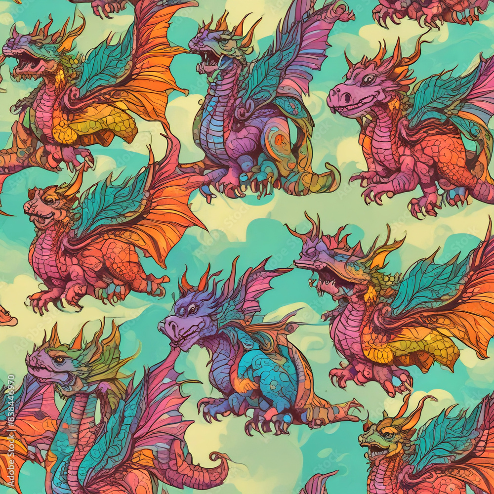 Obraz premium chinese dragon pattern