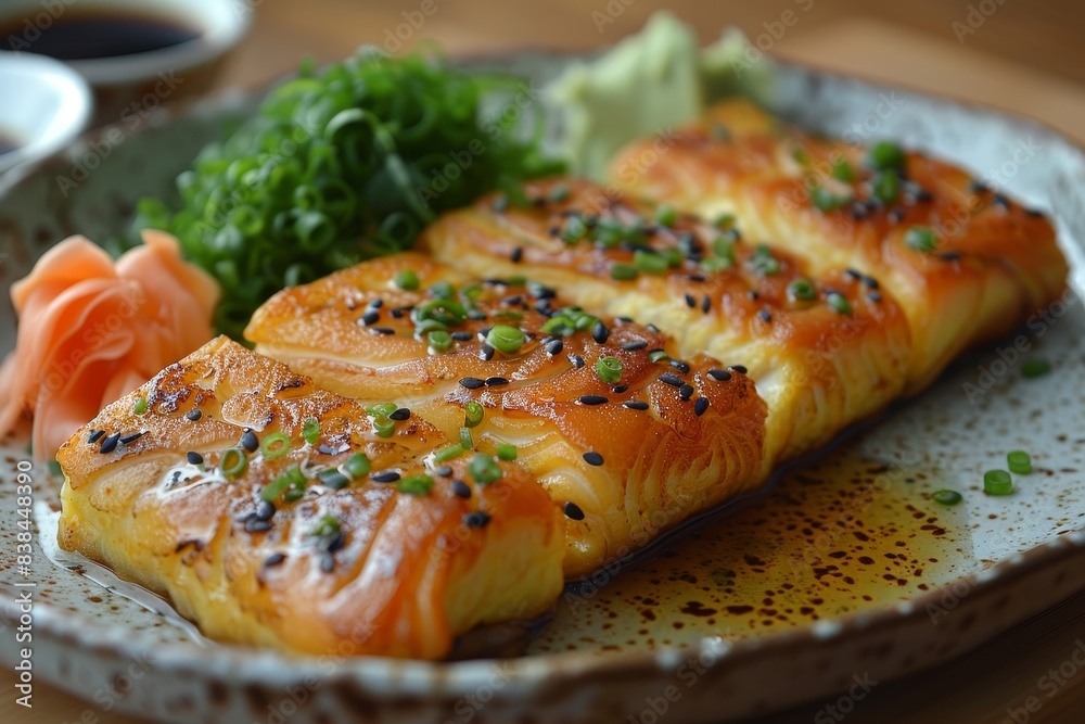 Tamagoyaki - Sweet, layered omelette served as part of a sushi platter or bento box. 