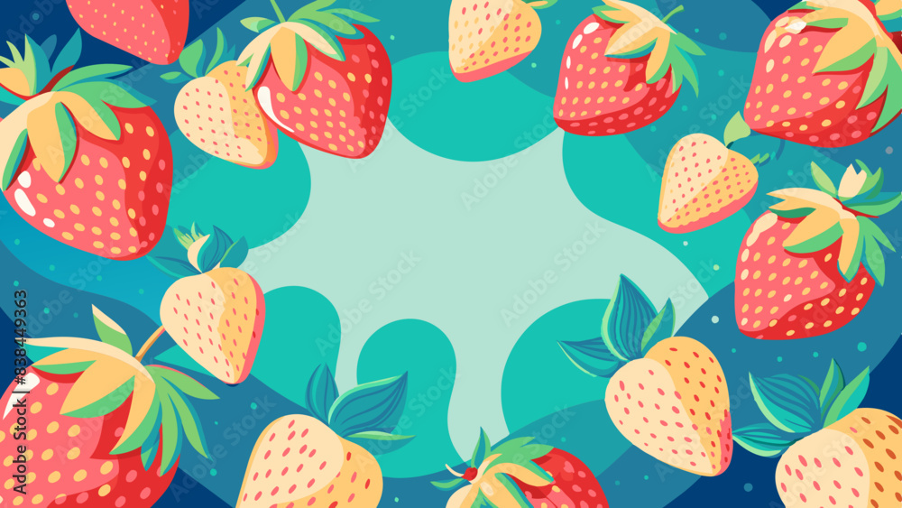 Ripe strawberries on a pastel background with copy space, evoking freshness