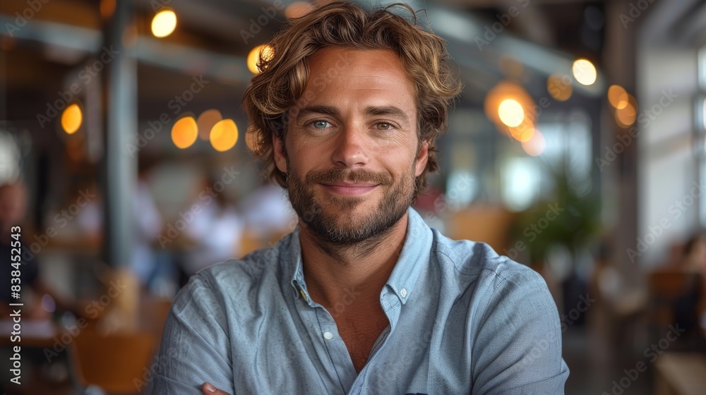 Businessman Working at Coworking Office Generative AI Businessman Working at Coworking Office Generative AI