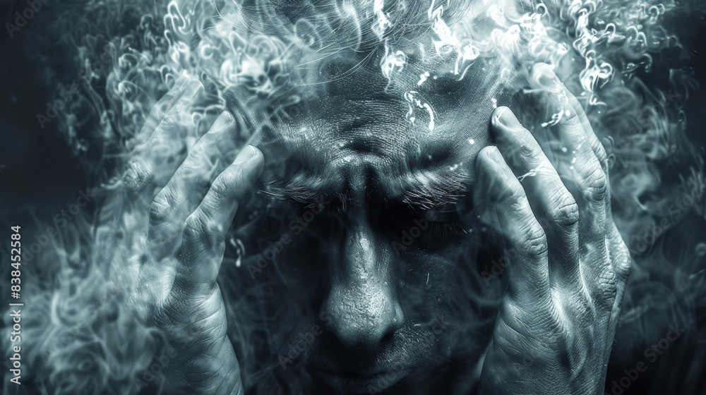 Captivating image of a human hand emerging from ethereal smoke, creating a ghostly and surreal impression Captivating image of a human hand emerging from ethereal smoke, creating a ghostly and surreal impression