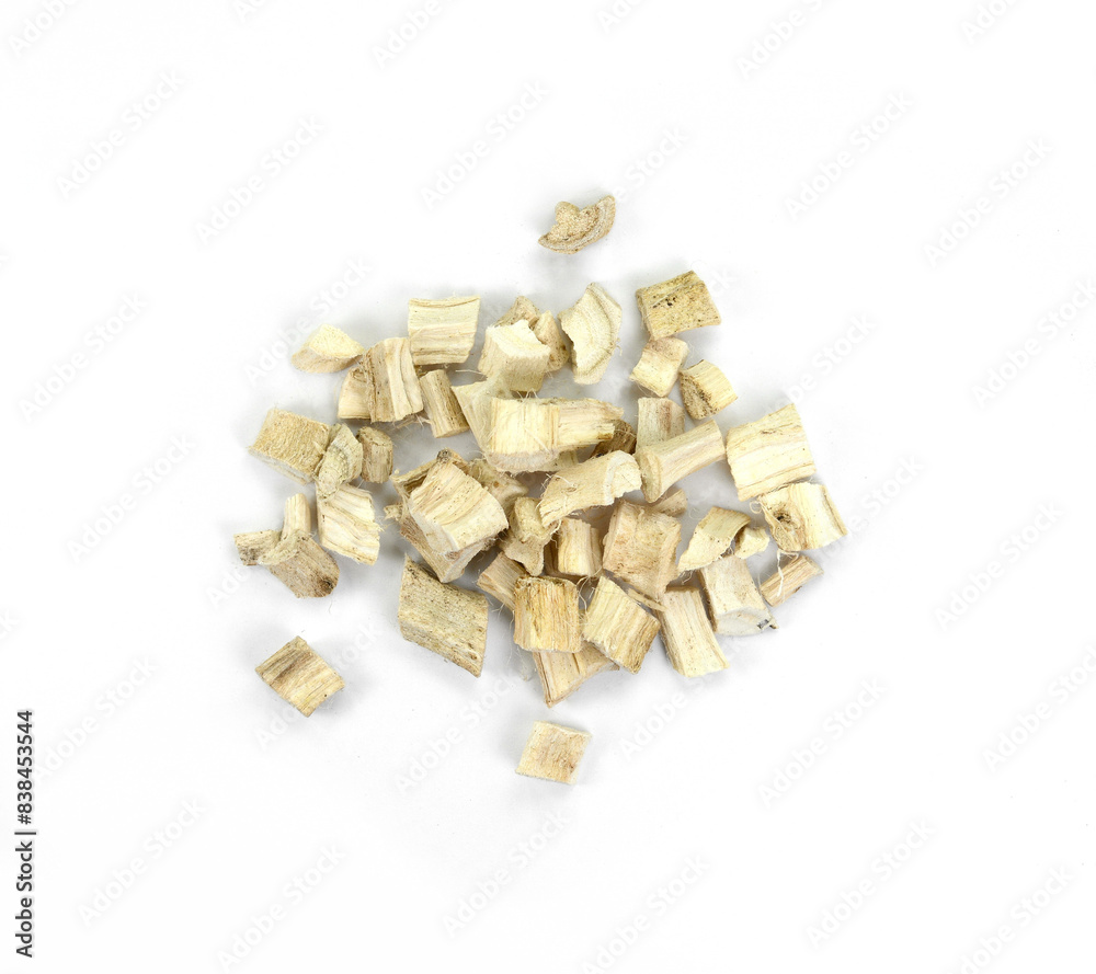 Stockfoto Dry chopped root of marshmallow (Althaea officinalis
