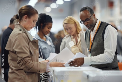Election Officials Counting Ballots in USA Election