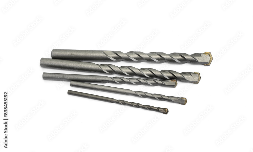 Concrete drill bits. Concrete drill bit isolated on white Concrete drill bits. Concrete drill bit isolated on white