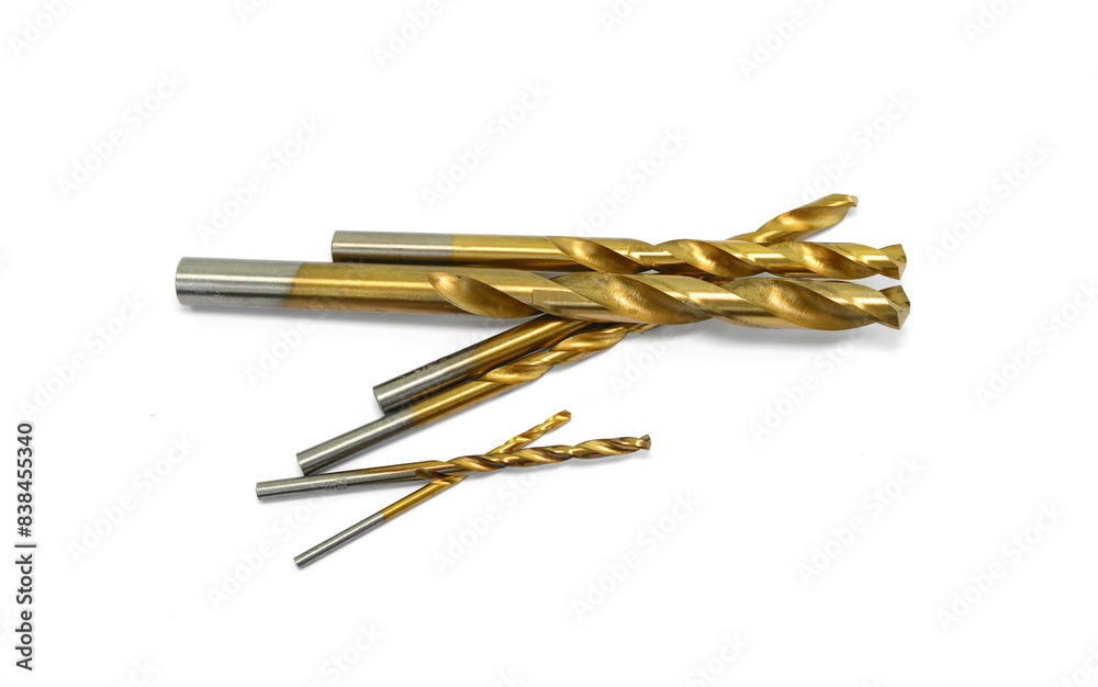 Drill bit. Stainless steel drill bit on a white background 